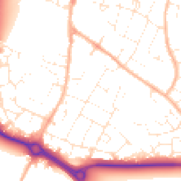 Daytime road noise heatmap for SN12 6AF