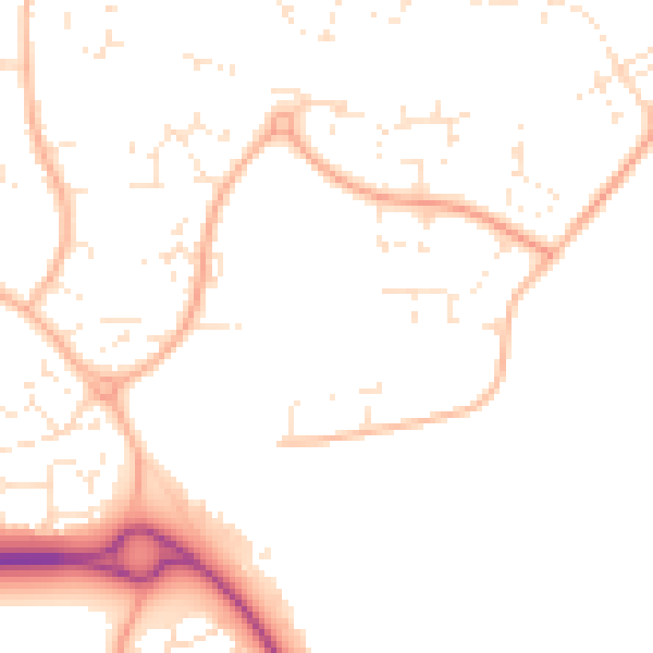 Daytime road noise heatmap for SN12 6ZT