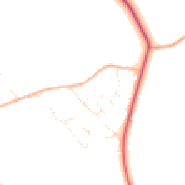 Daytime road noise heatmap for SN12 8QW