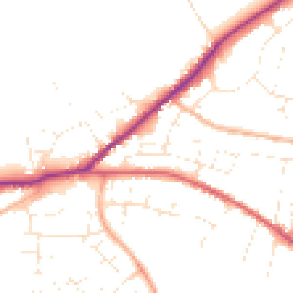 Daytime road noise heatmap for SN13 0AA