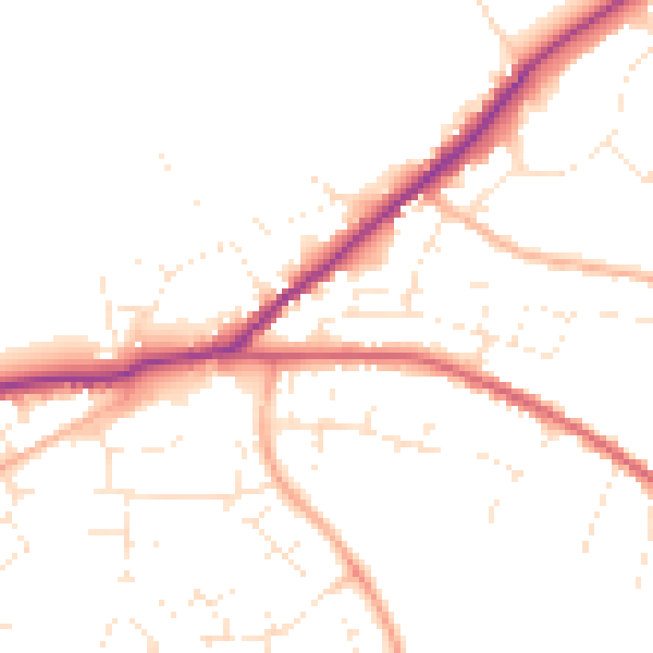 Daytime road noise heatmap for SN13 0AB