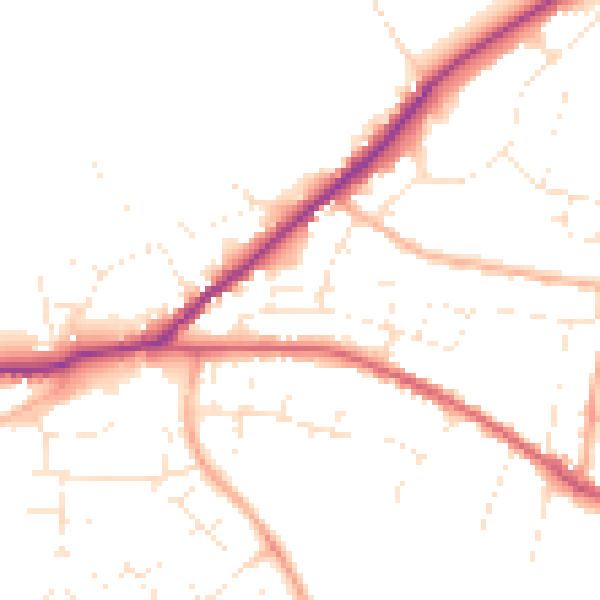 Daytime road noise heatmap for SN13 0AD