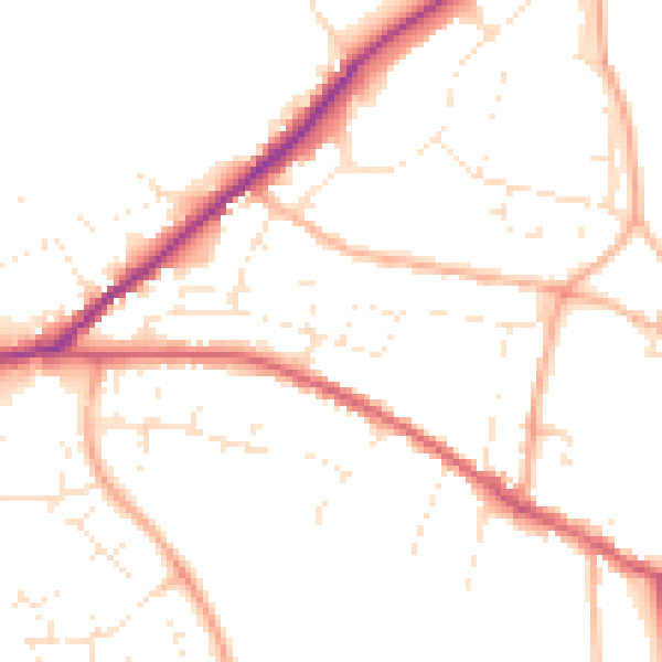 Daytime road noise heatmap for SN13 0AG