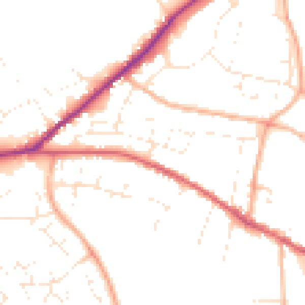 Daytime road noise heatmap for SN13 0AH