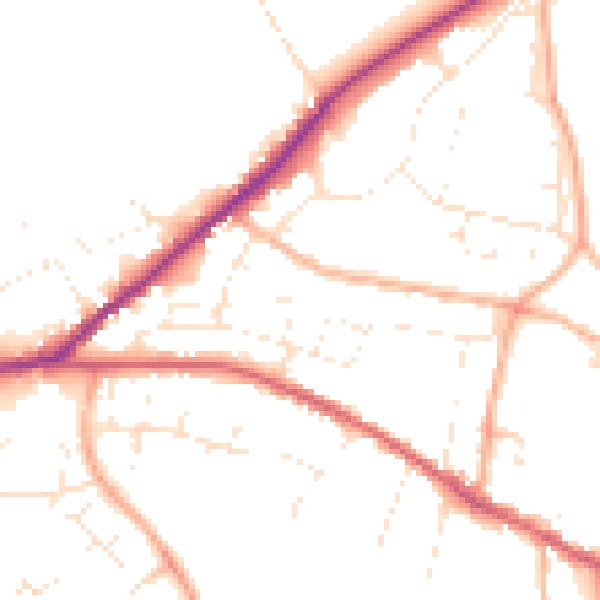 Daytime road noise heatmap for SN13 0AJ