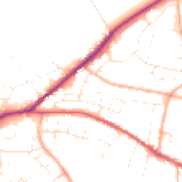 Daytime road noise heatmap for SN13 0AL