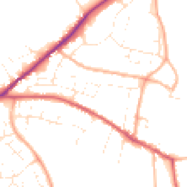 Daytime road noise heatmap for SN13 0AQ