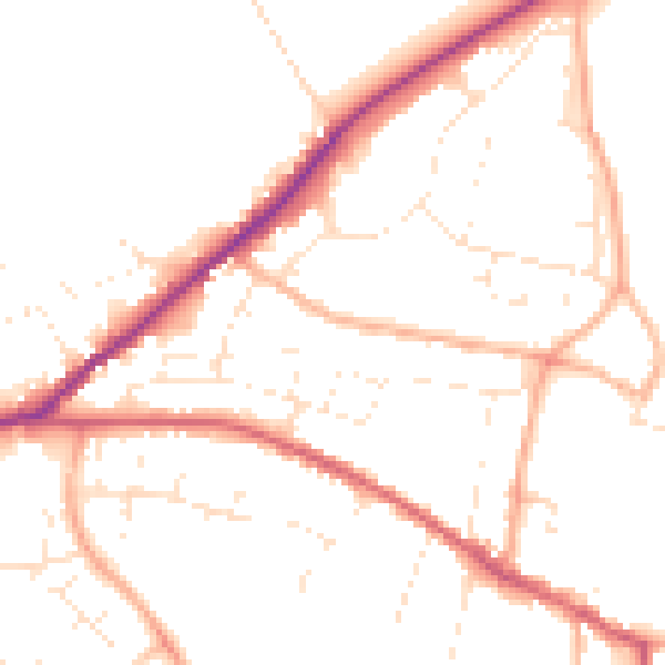 Daytime road noise heatmap for SN13 0AU