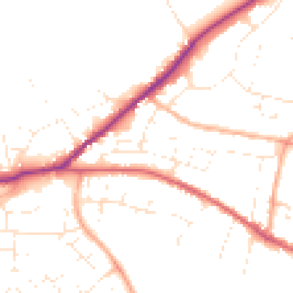 Daytime road noise heatmap for SN13 0AW