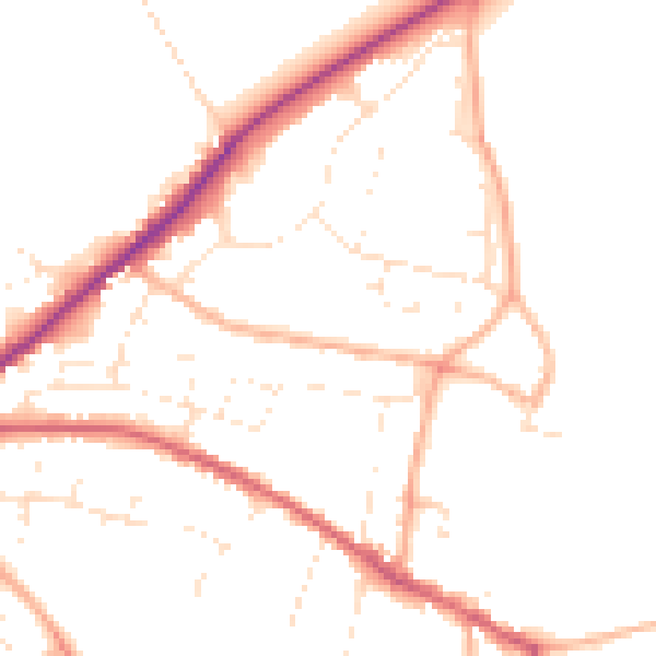 Daytime road noise heatmap for SN13 0AX