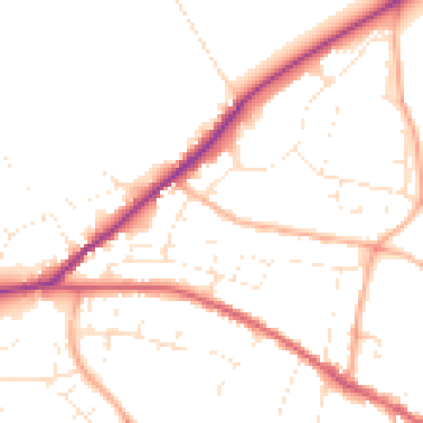 Daytime road noise heatmap for SN13 0BA