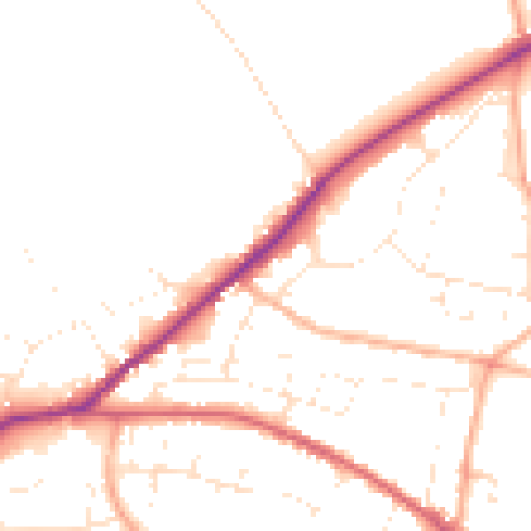 Daytime road noise heatmap for SN13 0BB
