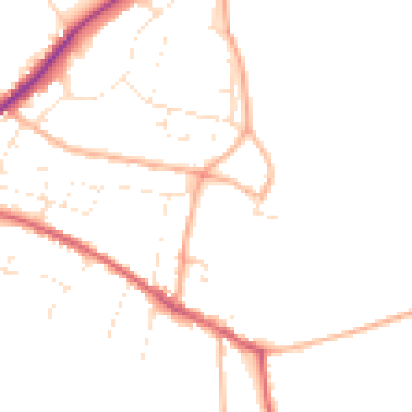 Daytime road noise heatmap for SN13 0BD