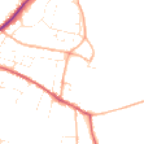 Daytime road noise heatmap for SN13 0BE
