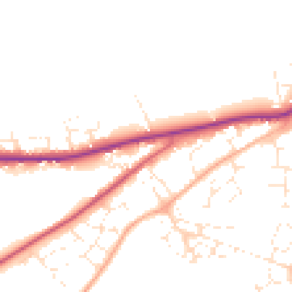 Daytime road noise heatmap for SN13 0BF