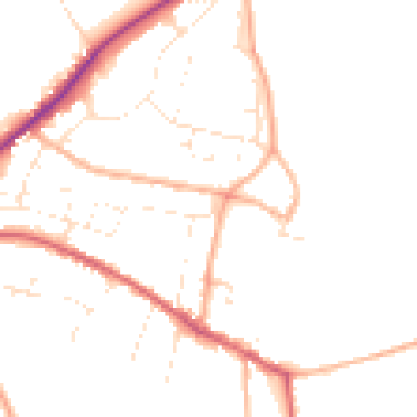 Daytime road noise heatmap for SN13 0BJ
