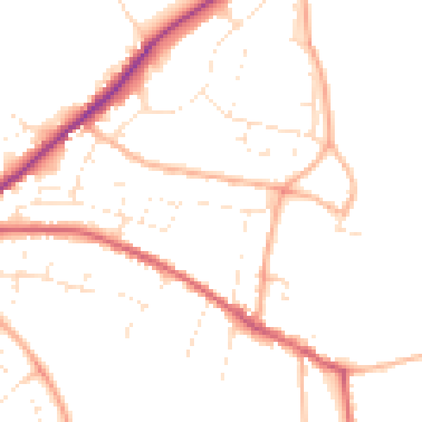 Daytime road noise heatmap for SN13 0BL