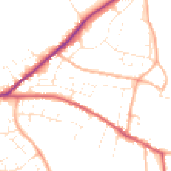 Daytime road noise heatmap for SN13 0BN