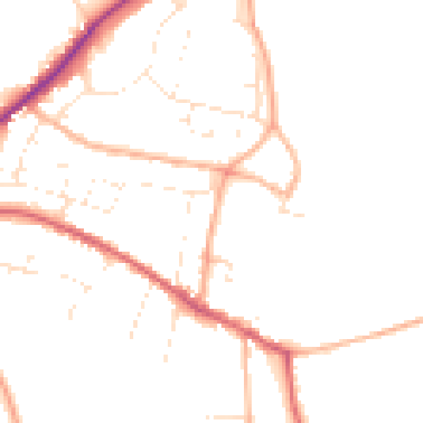 Daytime road noise heatmap for SN13 0BQ