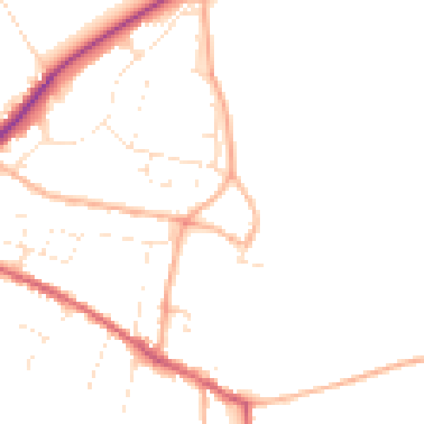 Daytime road noise heatmap for SN13 0BS