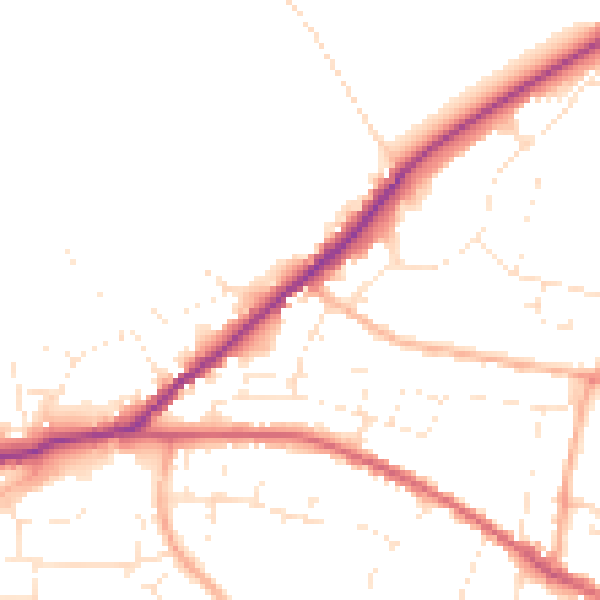 Daytime road noise heatmap for SN13 0BT