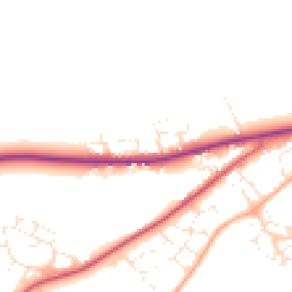 Daytime road noise heatmap for SN13 0BU