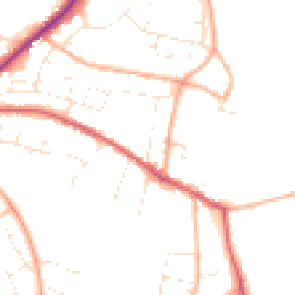Daytime road noise heatmap for SN13 0BW