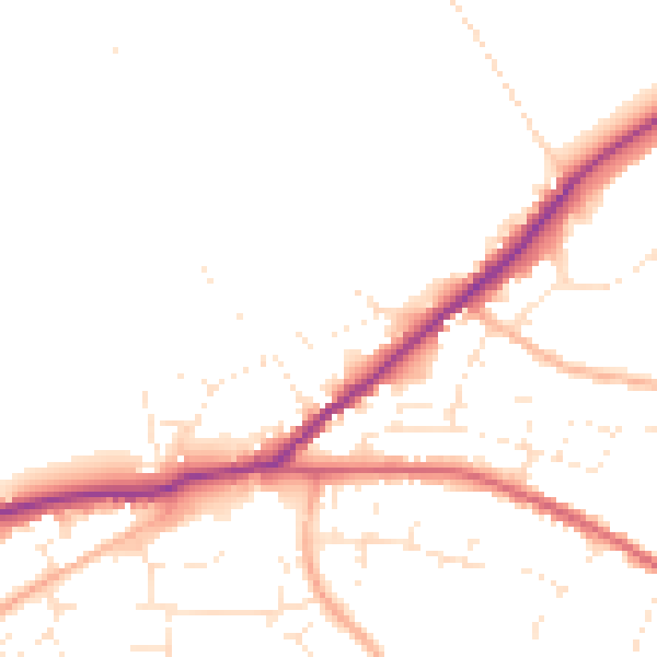 Daytime road noise heatmap for SN13 0DA