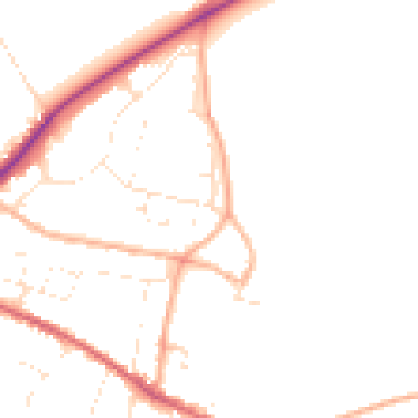 Daytime road noise heatmap for SN13 0DD