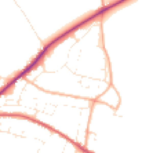 Daytime road noise heatmap for SN13 0DE