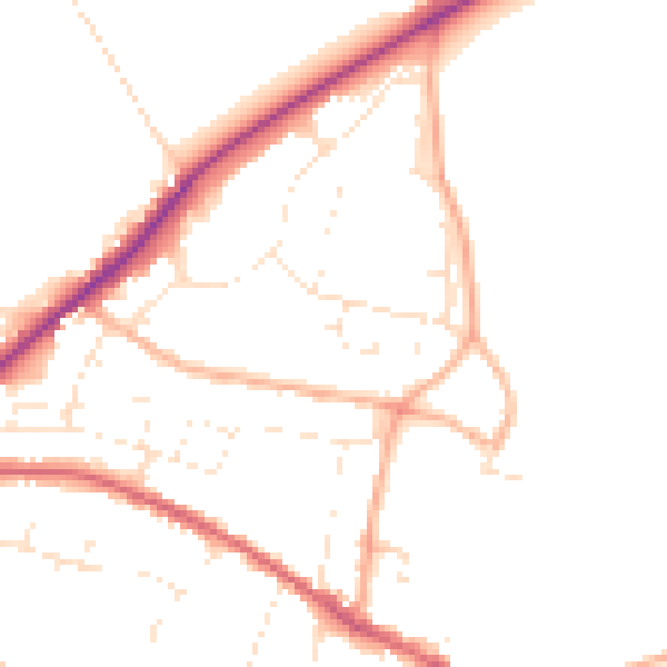 Daytime road noise heatmap for SN13 0DF