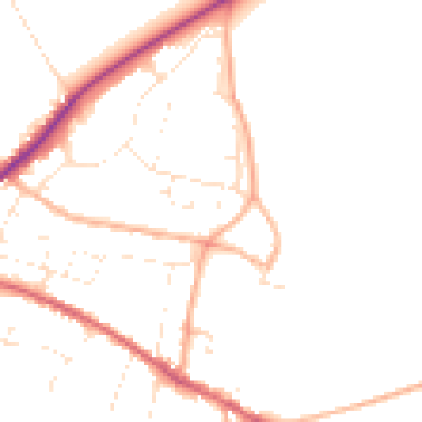 Daytime road noise heatmap for SN13 0DG