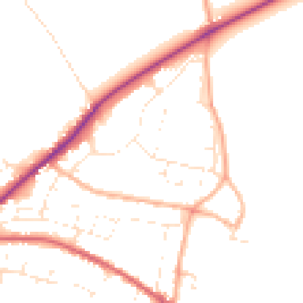 Daytime road noise heatmap for SN13 0DH