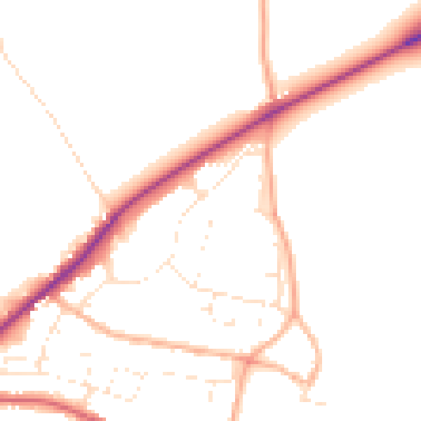 Daytime road noise heatmap for SN13 0DL