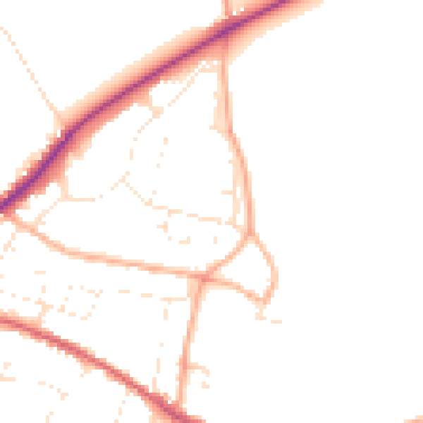 Daytime road noise heatmap for SN13 0DN