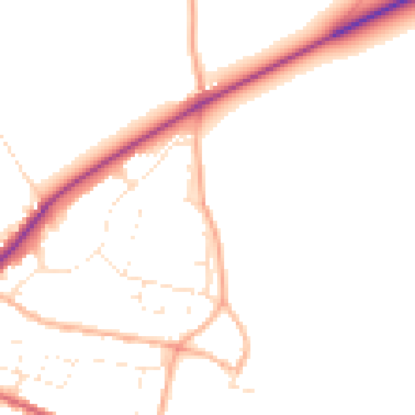 Daytime road noise heatmap for SN13 0DP