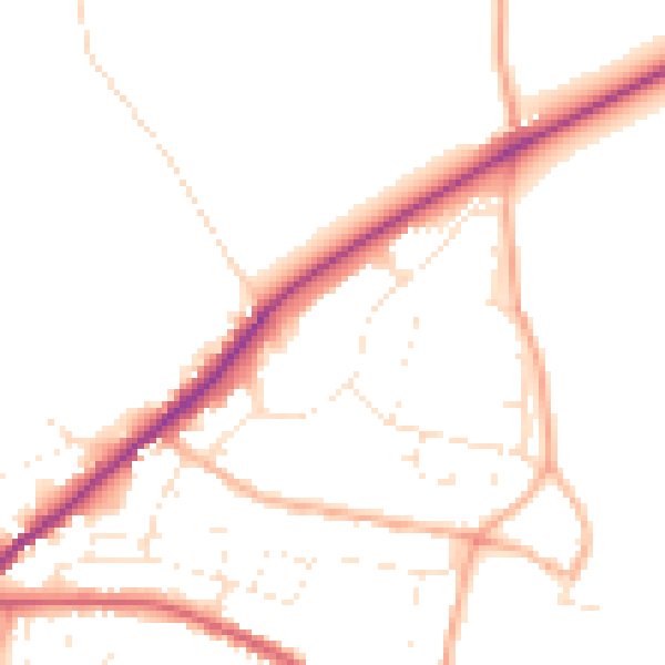 Daytime road noise heatmap for SN13 0EB