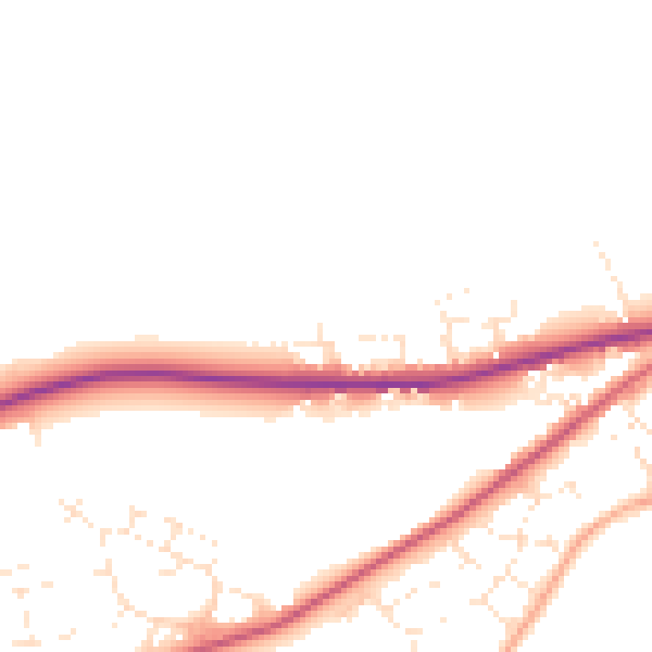 Daytime road noise heatmap for SN13 0EP
