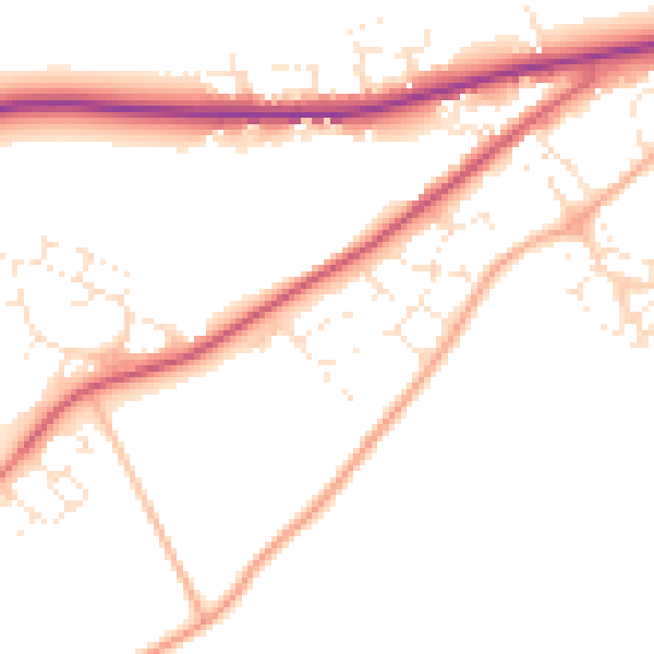 Daytime road noise heatmap for SN13 0FB