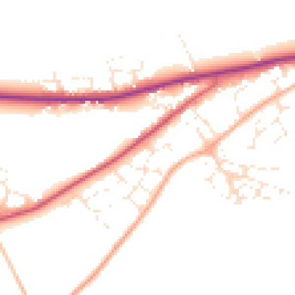 Daytime road noise heatmap for SN13 0FH