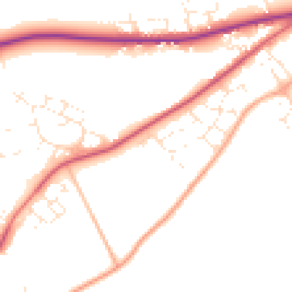 Daytime road noise heatmap for SN13 0FQ