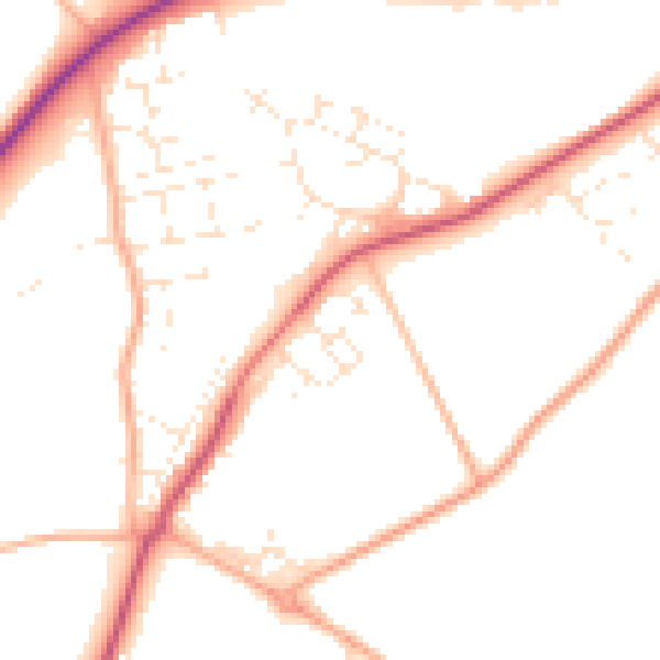 Daytime road noise heatmap for SN13 0FR