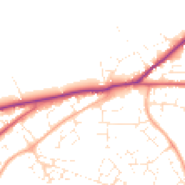 Daytime road noise heatmap for SN13 0HP