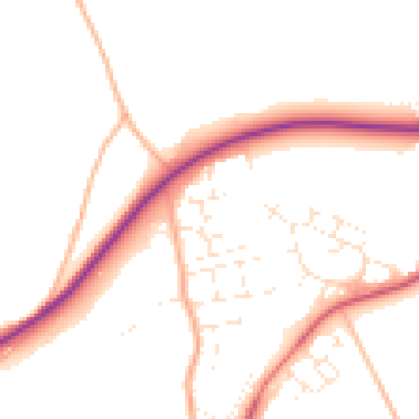Daytime road noise heatmap for SN13 0LF