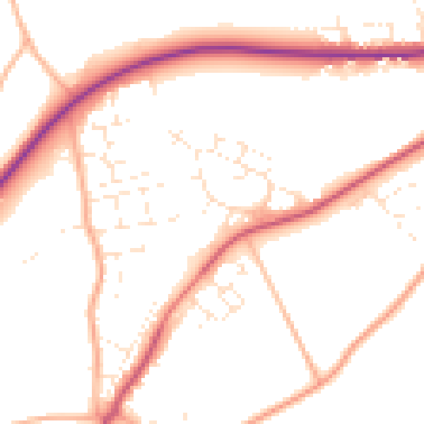 Daytime road noise heatmap for SN13 0LX