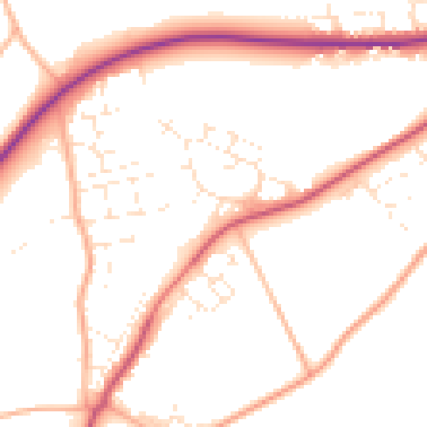 Daytime road noise heatmap for SN13 0LY