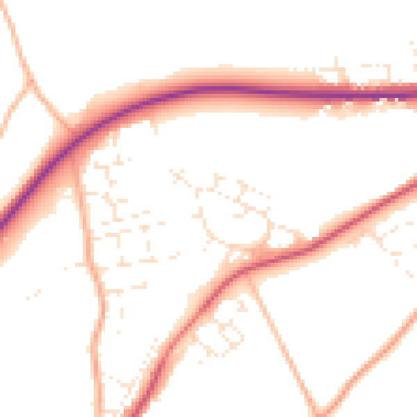 Daytime road noise heatmap for SN13 0NJ
