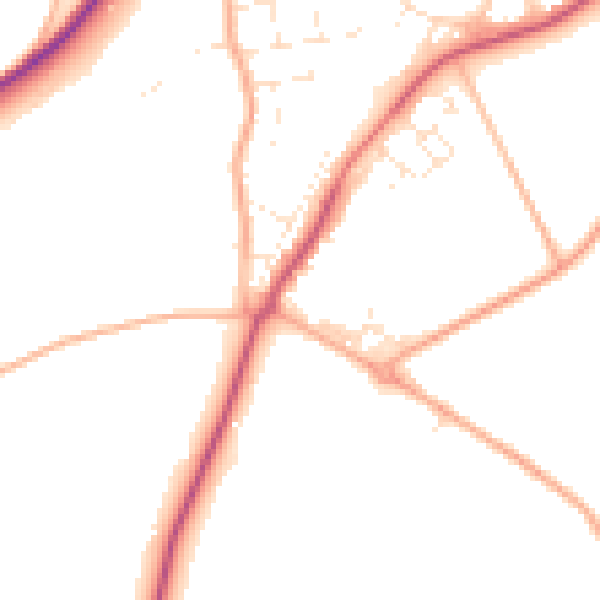 Daytime road noise heatmap for SN13 0NX