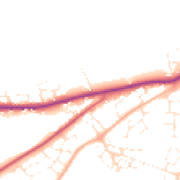 Daytime road noise heatmap for SN13 0PP