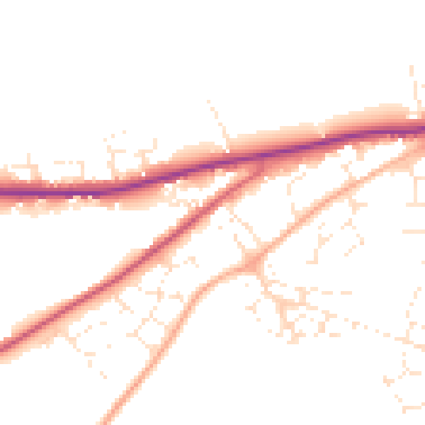 Daytime road noise heatmap for SN13 0QR